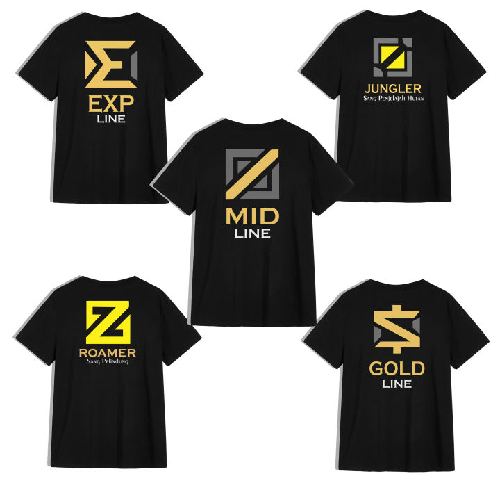 Kaos Role Mobile legends allrole T-shirt lengan pendek