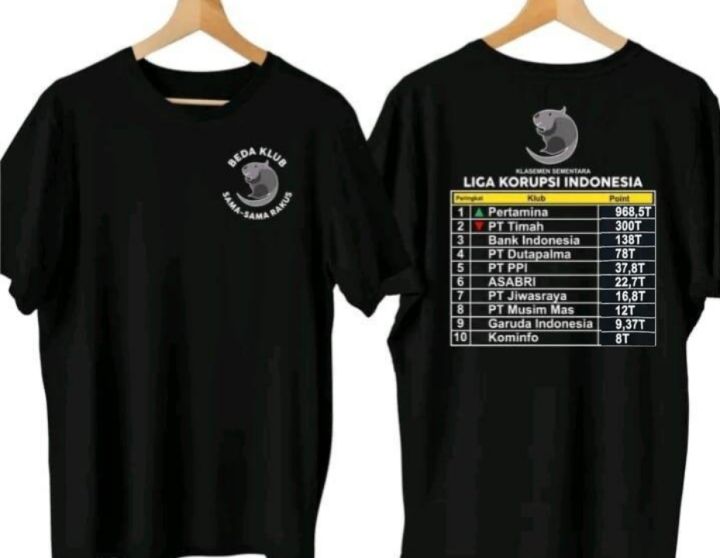 T-shirt liga korupsi Indonesia Kaos Dewasa Viral