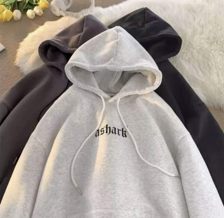 Hoodie Oversize Ashark Unisex Sweater Wanita