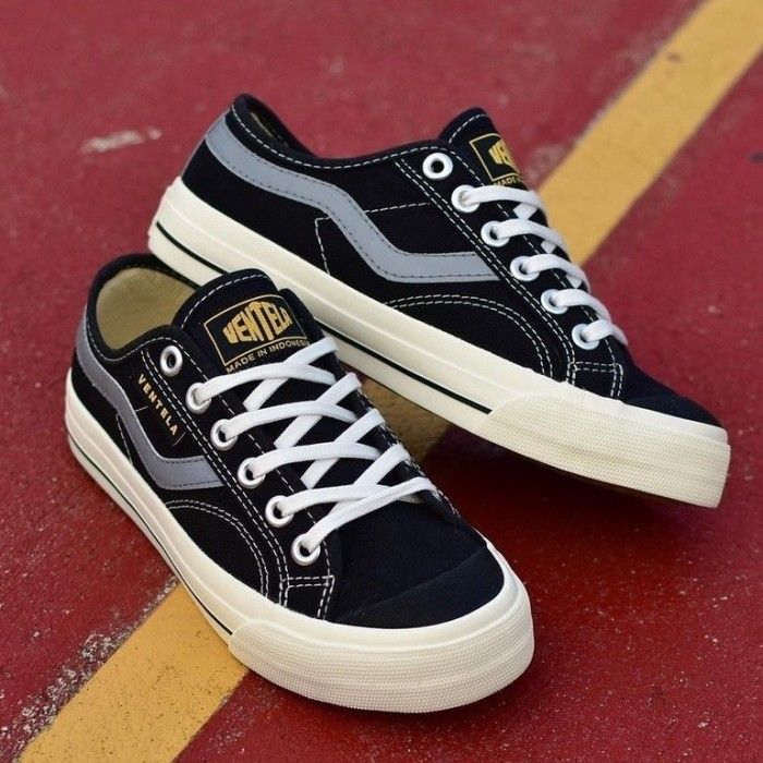 Sepatu Ventela Public Low Black Natural Sneakers Wanita