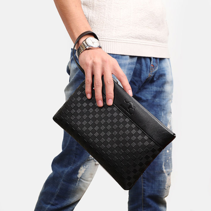 Tas / Dompet Clutch Pria Bahan Kulit PU Model Terbaru