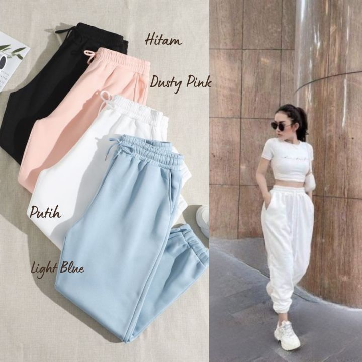 Celana Panjang karet Wanita Model Jogger Style Korea