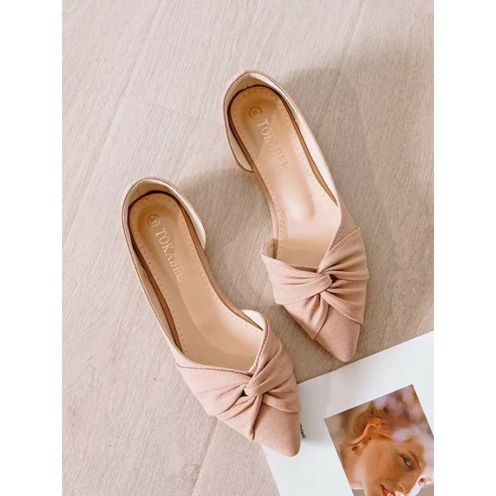 Sepatu Flat Pita Depan Silang Style Wanita Korean Terbaru