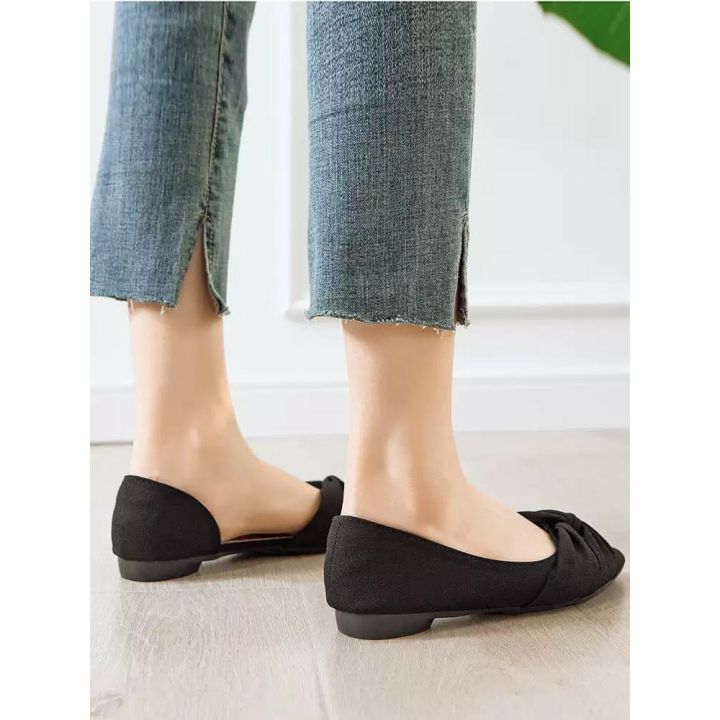 Sepatu Flat Pita Depan Silang Style Wanita Korean Terbaru