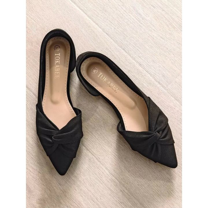 Sepatu Flat Pita Depan Silang Style Wanita Korean Terbaru